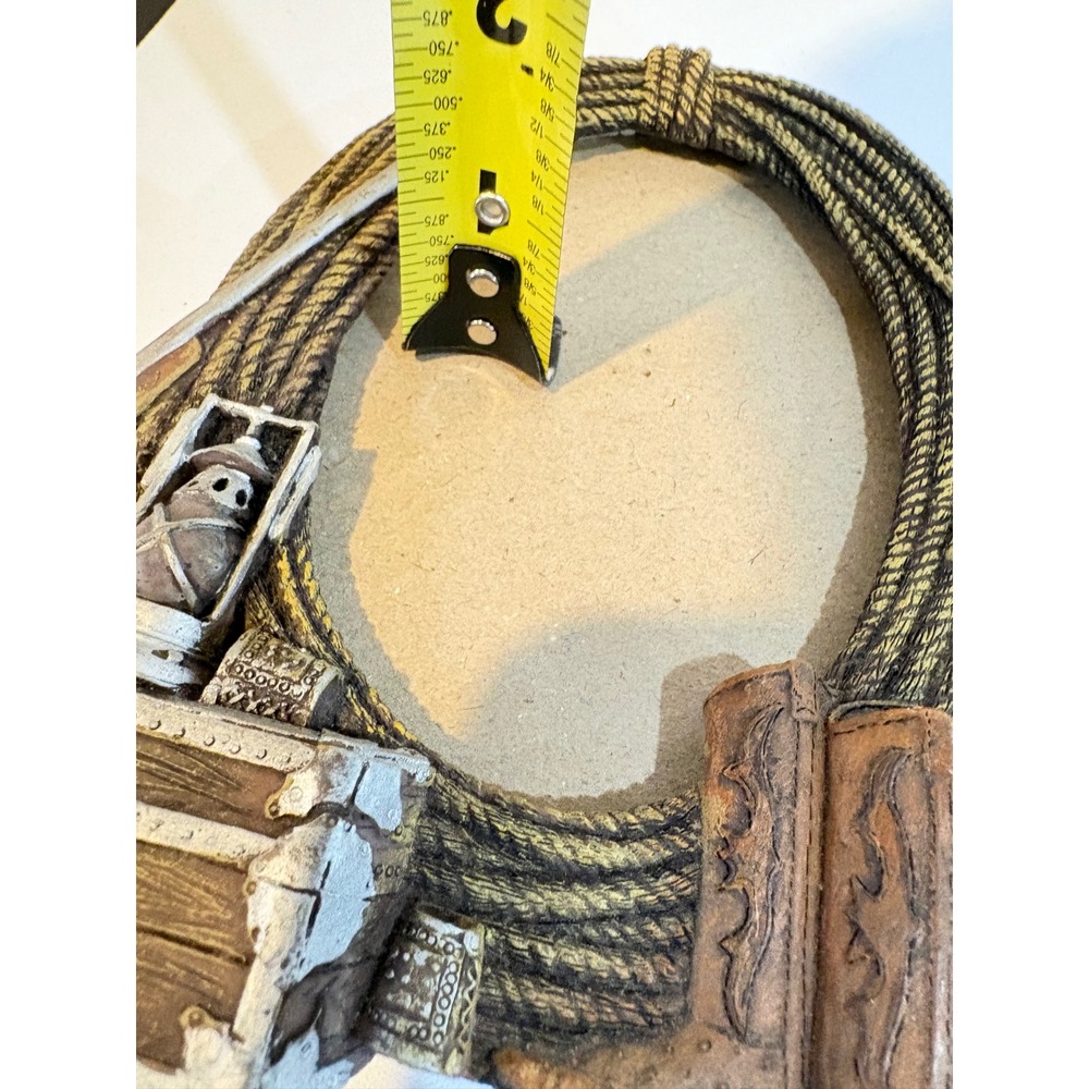 Youngs Inc Western Rope Cowboy Boots Rifle Picture Frame Rustic Decor 8x6.5 - Picture 6 of 6